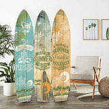 47 x 1 x 71 Multicolor Wood Surfboard Summer  Screen