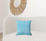 Set of 2 Aqua Blue Brushed Twill Decorative Throw Pillow Covers