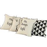 Set of 2 Mr. and Mrs. Right Decorative Printed Pillow Covers