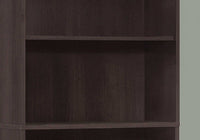 11.75" x 24.75" x 71.25" Cappuccino 5 Shelves  Bookcase