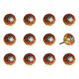 1.5" x 1.5" x 1.5" Ceramic Metal Multicolor 12 Pack Knob