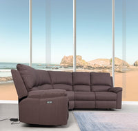 80" X 80" X 39" Brown  Power Reclining Sectional