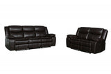 Modern Soft Brown Faux Leather Reclining Sofa