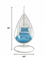 40 X 40 X 81 White Wash Hanging Egg Chair