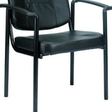 26" x 18.5" x 32.7" Black Vinyl Guest Chair