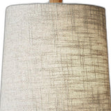 Natural Wood Finish Geometric Base Table Lamp