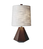 Natural Wood Finish Geometric Base Table Lamp