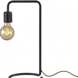 Industrial Matte Black Finish Metal Desk Lamp with Vintage Edison Bulb