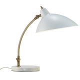Abstract Oval White Metal Shade Adjustable Desk Lamp