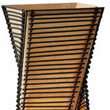 Twisted Black Cane Stick and Natural Paper Shade Table Lamp