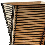 Twisted Black Cane Stick and Natural Paper Shade Table Lamp