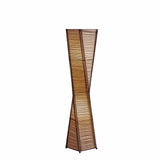 Sculptural Twist Floor Lamp with Black Cane Stick And Natural Paper Shade