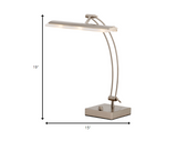 Wide Angle Adjustable Brushed Steel Metal LED Desk Lamp