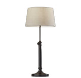 Set of 2 Black Metal Adjustable Height Table Lamp
