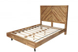 Natural Acacia Wood Modern Metal King Size Bed