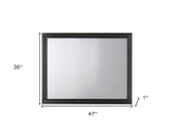 47' X 1' X 36' Black Glass Mirror