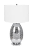 Set of 2 Silver Crackled Glass Table Lamp