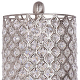 Set of 2 Metal Table Lamps with Crystal Bead Shade
