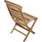 Natural Teak Stripe Back Folding Dining Chair
