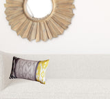 Set of 4 Gray and Yellow Ikat Lumbar Pillow Covers