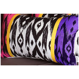 Set of 4 Purple and Pink Ikat Design Lumbar Pillow Covers