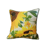 Set of 2 Square Sunflower Throw Pillow Covers