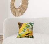 Set of 2 Square Sunflower Throw Pillow Covers
