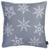 Set of Two Silver Gray 18" Snowflakes Throw Pillow Covers