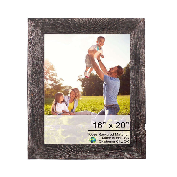 16x20 Rustic Smoky Black Picture Frame with Plexiglass Holder