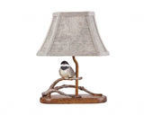 Songbird on a Branch Accent Lamp with Tailored Shade