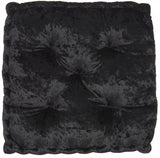 24" Black Silky Soft Velvet Throw Pillow