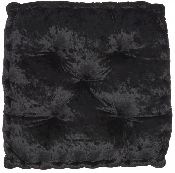 24" Black Silky Soft Velvet Throw Pillow
