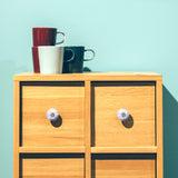 Set of 12 Vintage Beige and White Floral Ceramic Knobs