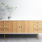 Set of 12 Vintage Beige and White Floral Ceramic Knobs