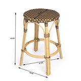 Light and Dark Brown Rattan Counter Stool