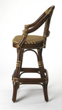 Dark Brown Rattan Bar Stool