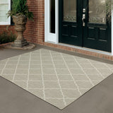 5?x7? Gray and Ivory Trellis Indoor Outdoor Area Rug