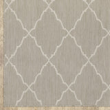 7?x9? Gray and Ivory Trellis Indoor Outdoor Area Rug