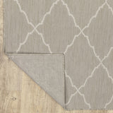 7?x9? Gray and Ivory Trellis Indoor Outdoor Area Rug