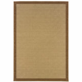 2?x4? Beige and Brown Plain Indoor Outdoor Scatter Rug