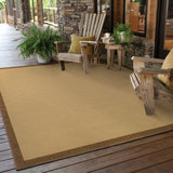 2?x4? Beige and Brown Plain Indoor Outdoor Scatter Rug