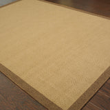 2?x4? Beige and Brown Plain Indoor Outdoor Scatter Rug