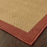 2?x4? Beige and Red Plain Indoor Outdoor Scatter Rug