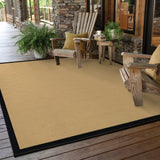 2?x4? Beige and Black Plain Indoor Outdoor Scatter Rug