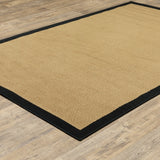 2?x4? Beige and Black Plain Indoor Outdoor Scatter Rug
