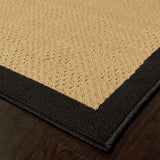 2?x4? Beige and Black Plain Indoor Outdoor Scatter Rug