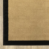 2?x4? Beige and Black Plain Indoor Outdoor Scatter Rug