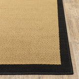 2?x4? Beige and Black Plain Indoor Outdoor Scatter Rug