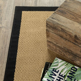 2?x4? Beige and Black Plain Indoor Outdoor Scatter Rug