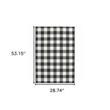 3?x5? Black and Ivory Gingham Indoor Outdoor Area Rug